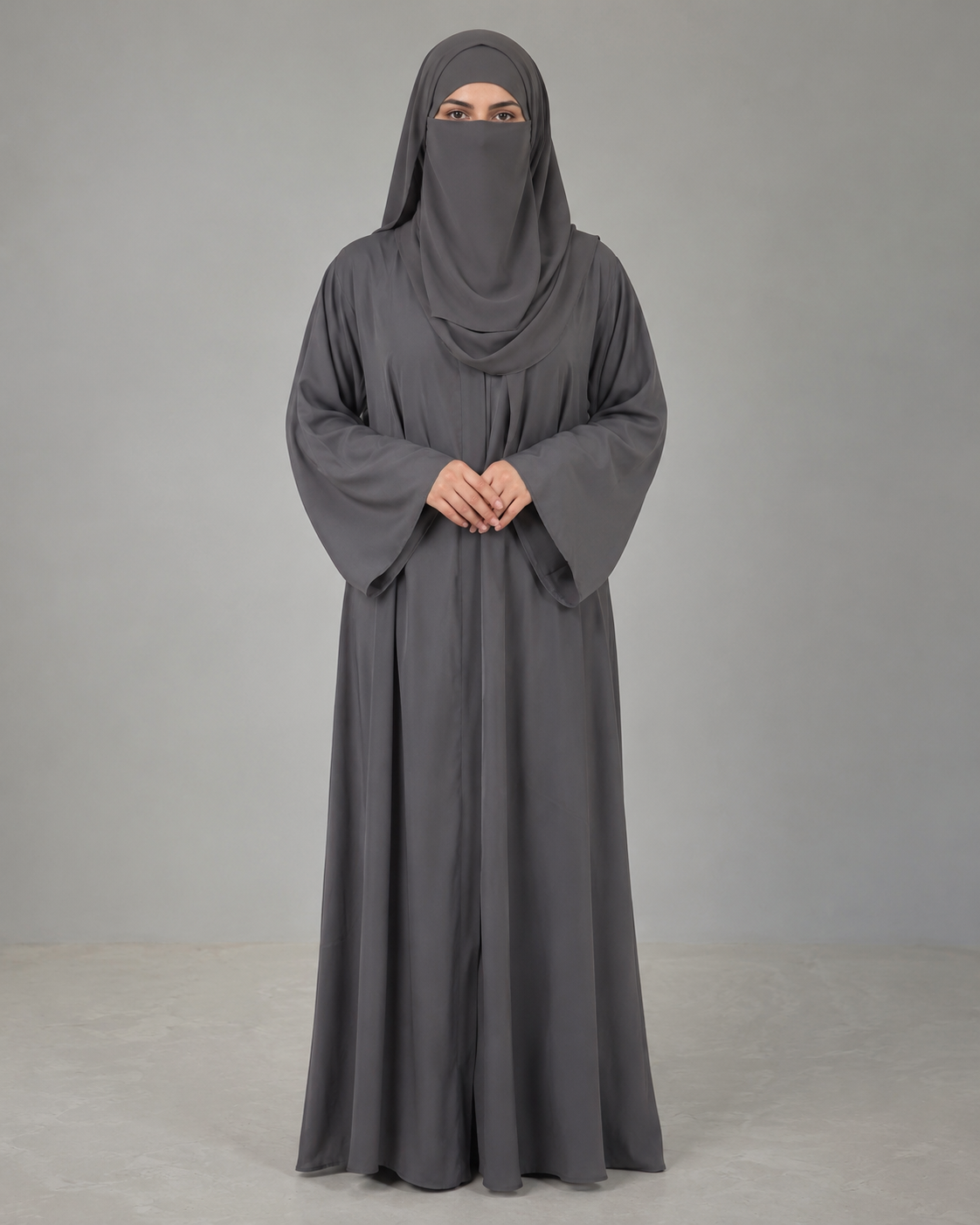 Women's Premium Front Open Abaya With Matching Hijab | Modest Islamic Wear