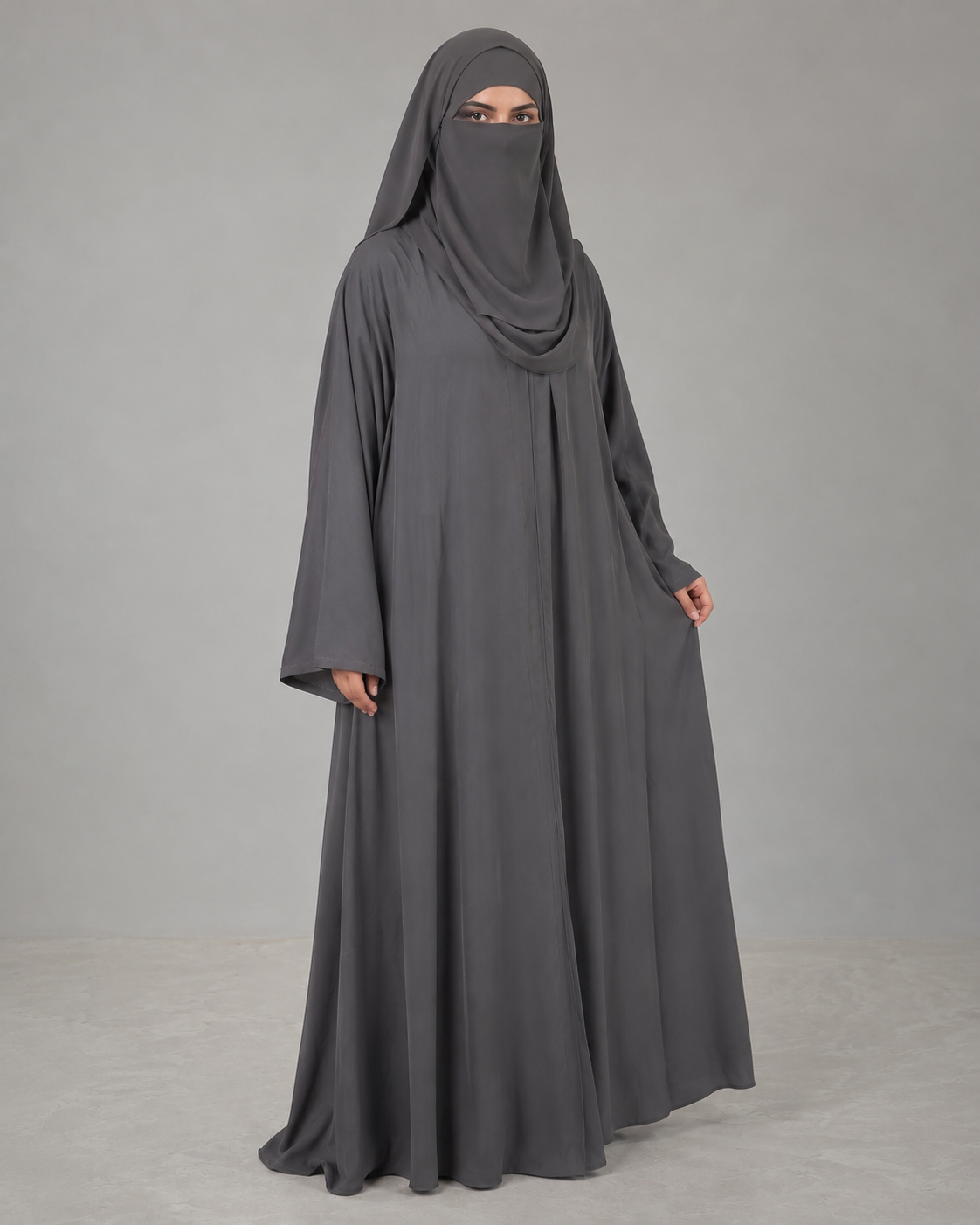 Women's Premium Front Open Abaya With Matching Hijab | Modest Islamic Wear