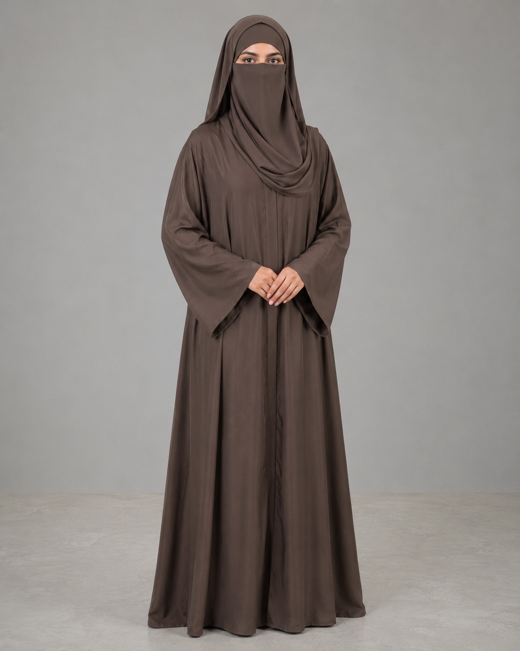 Women's Premium Front Open Abaya With Matching Hijab | Modest Islamic Wear