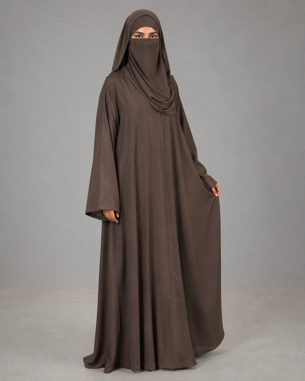 Women's Premium Front Open Abaya With Matching Hijab | Modest Islamic Wear