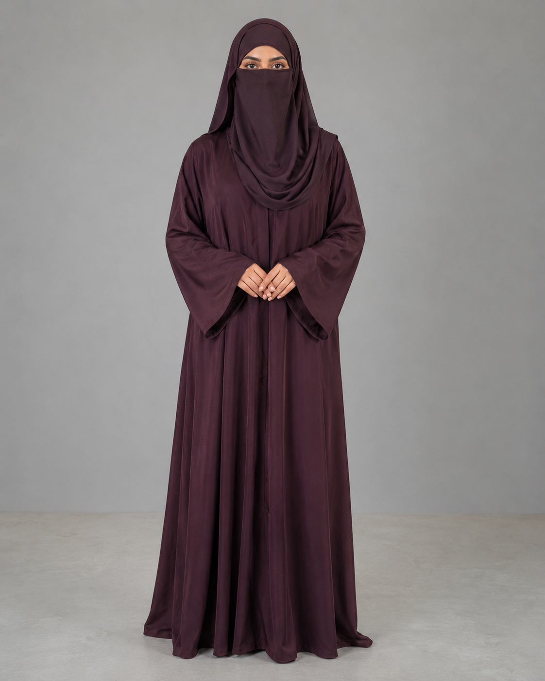 Women's Premium Front Open Abaya With Matching Hijab | Modest Islamic Wear