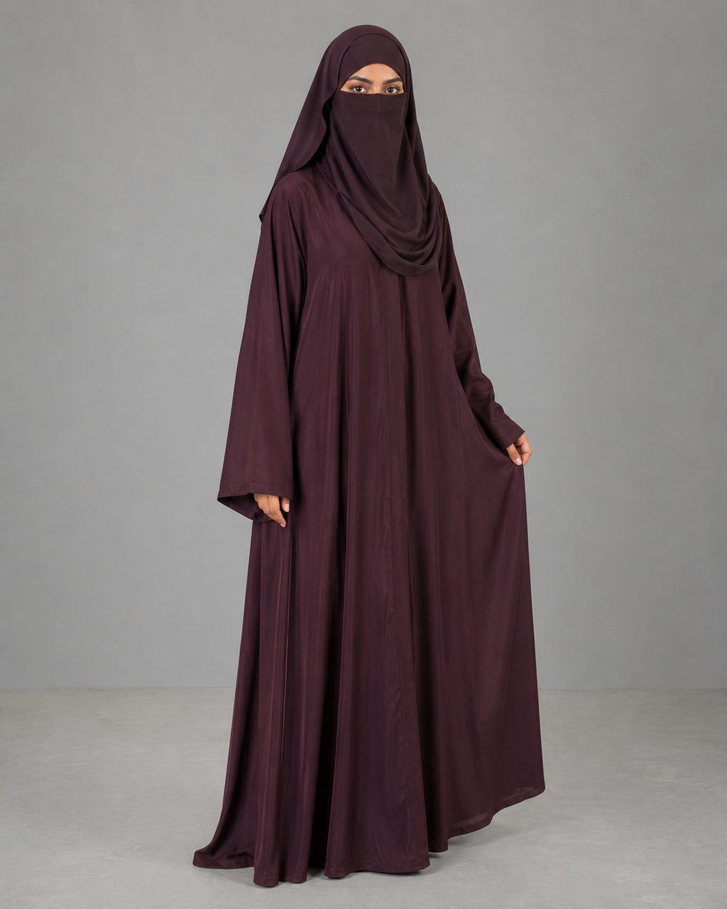 Women's Premium Front Open Abaya With Matching Hijab | Modest Islamic Wear