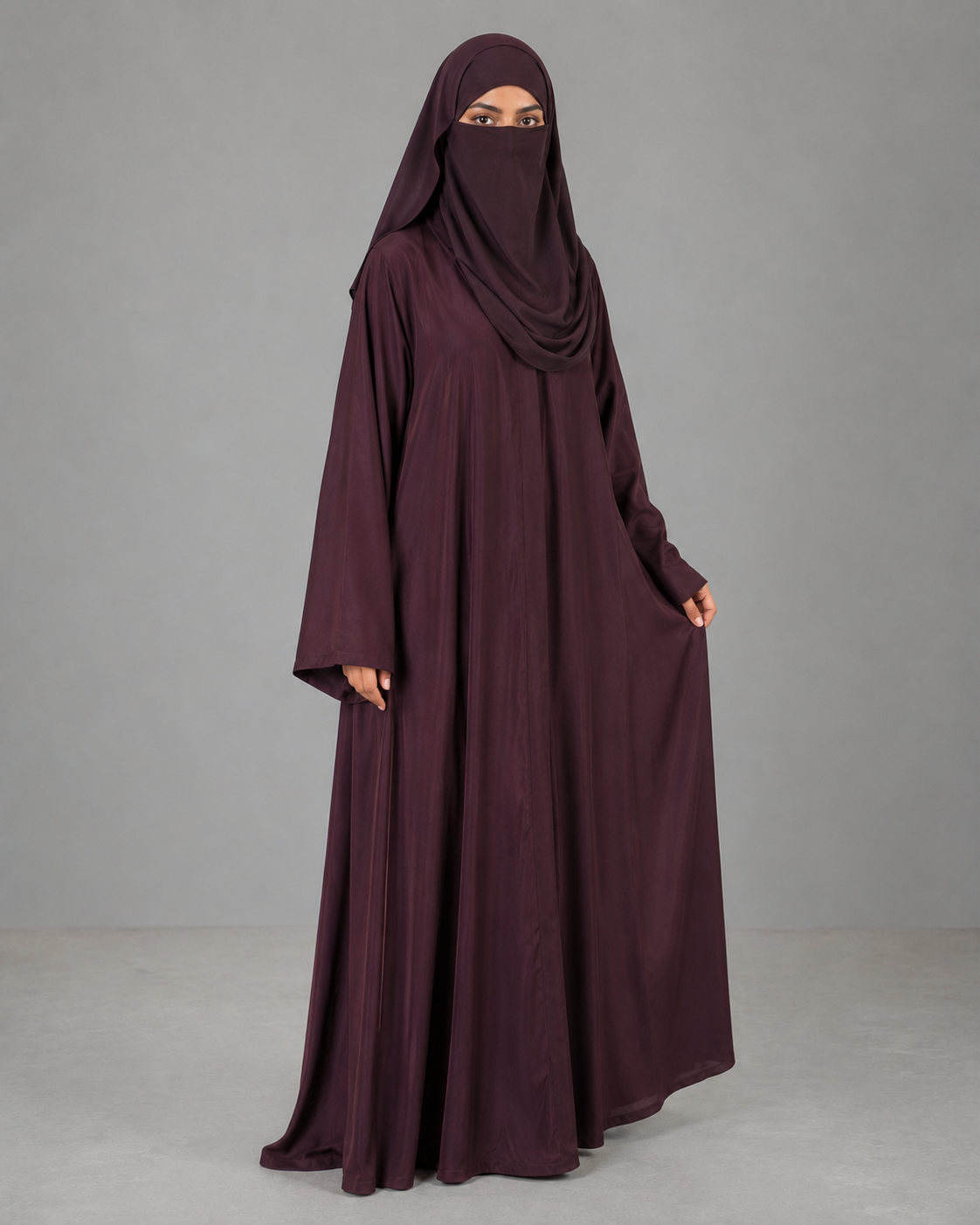 Women's Premium Front Open Abaya With Matching Hijab | Modest Islamic Wear