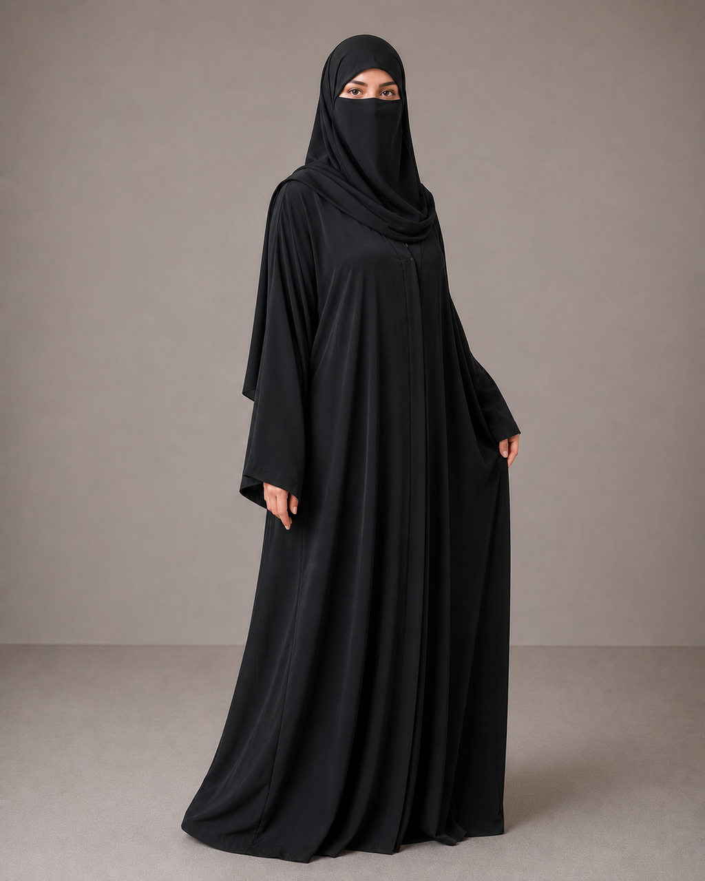 Women's Premium Front Open Abaya With Matching Hijab | Modest Islamic Wear