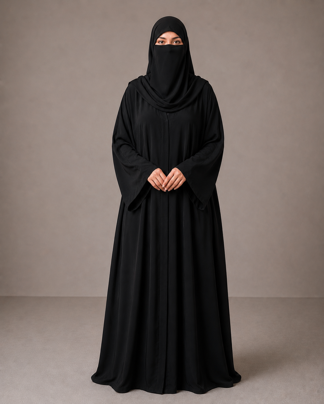 Women's Premium Front Open Abaya With Matching Hijab | Modest Islamic Wear