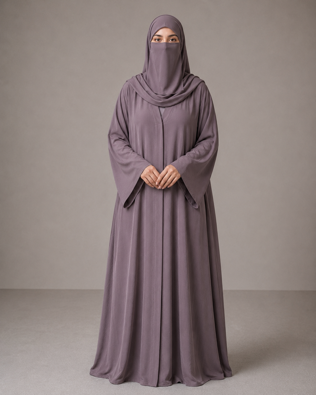 Women's Premium Front Open Abaya With Matching Hijab | Modest Islamic Wear