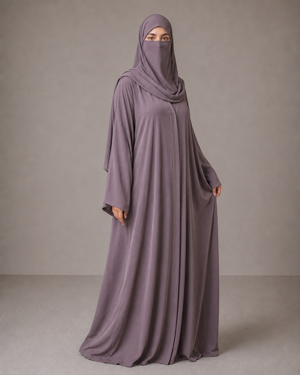 Women's Premium Front Open Abaya With Matching Hijab | Modest Islamic Wear