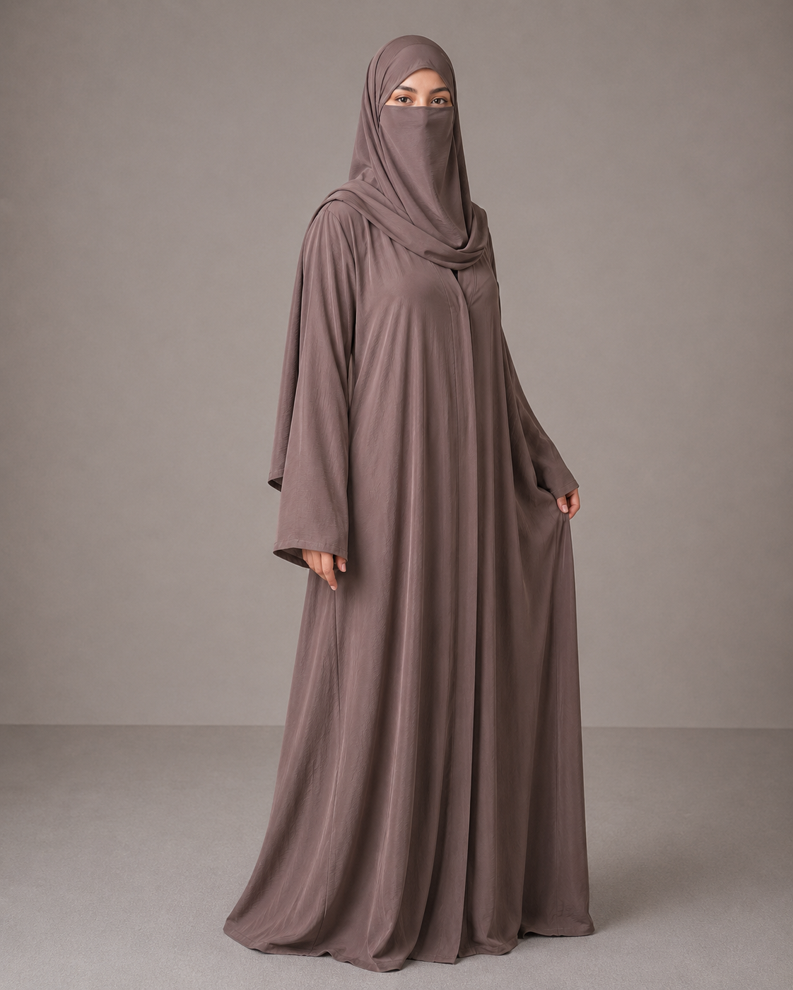 Women's Premium Front Open Abaya With Matching Hijab | Modest Islamic Wear
