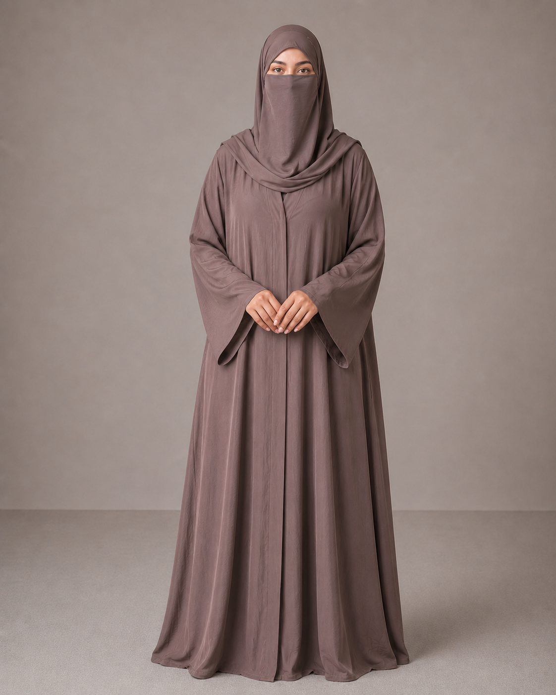 Women's Premium Front Open Abaya With Matching Hijab | Modest Islamic Wear