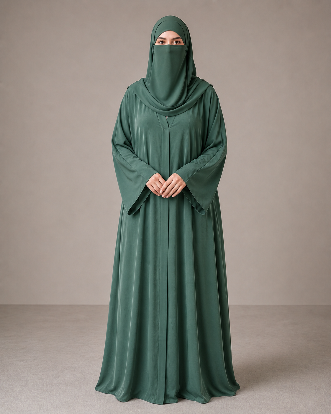 Women's Premium Front Open Abaya With Matching Hijab | Modest Islamic Wear