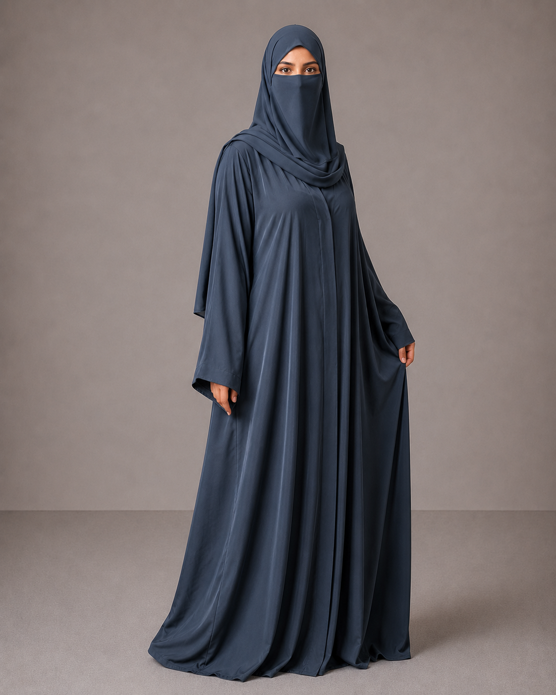 Women's Premium Front Open Abaya With Matching Hijab | Modest Islamic Wear