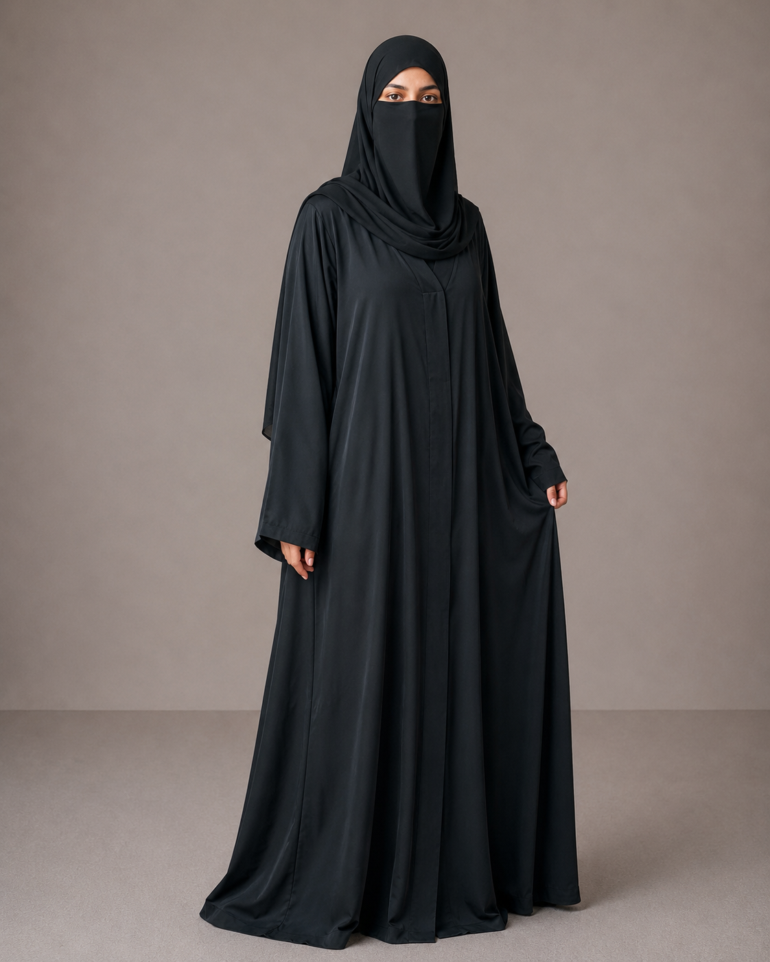 Women's Premium Front Open Abaya With Matching Hijab | Modest Islamic Wear