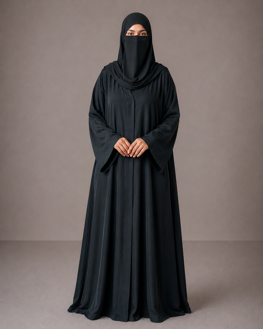 Women's Premium Front Open Abaya With Matching Hijab | Modest Islamic Wear