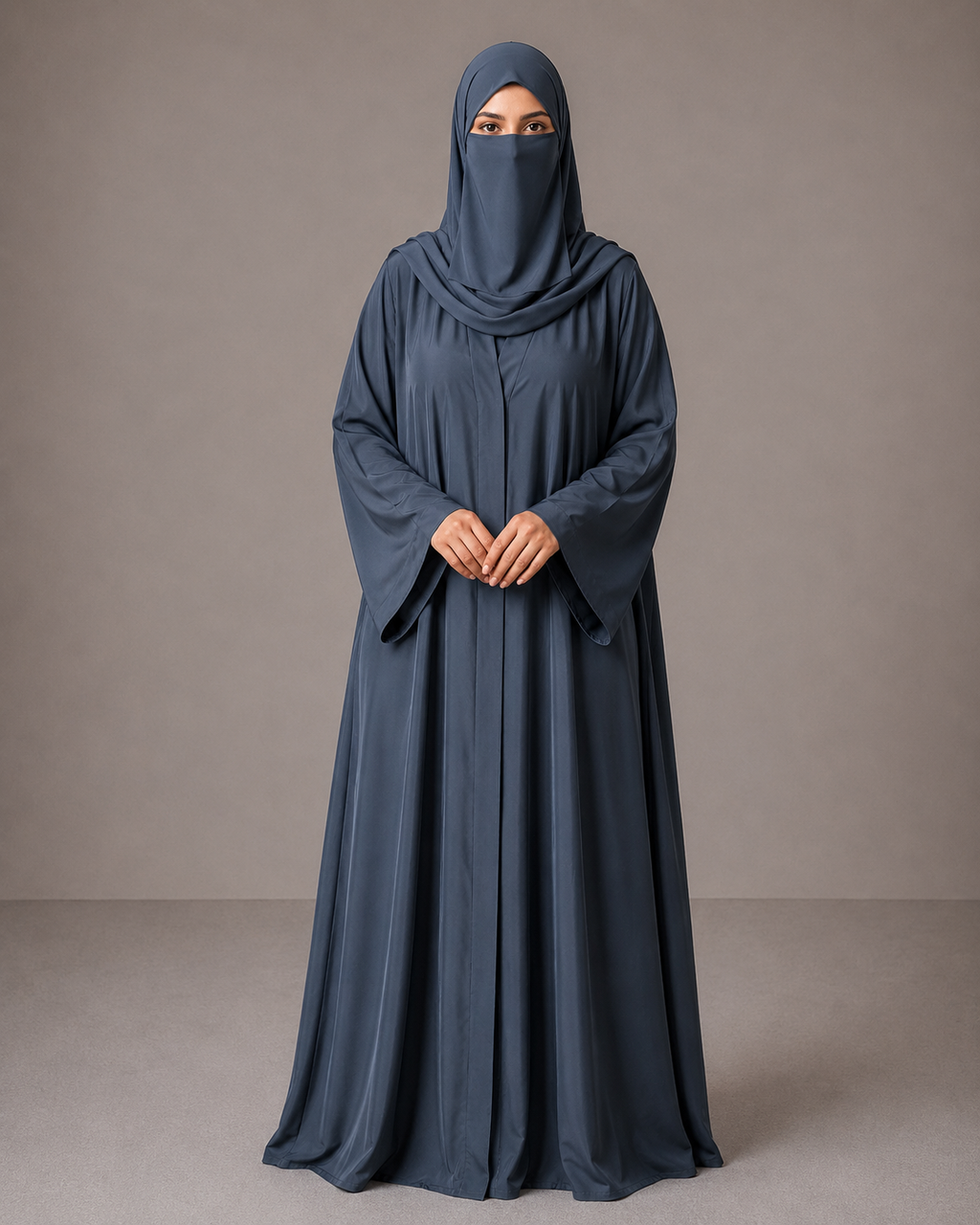 Women's Premium Front Open Abaya With Matching Hijab | Modest Islamic Wear