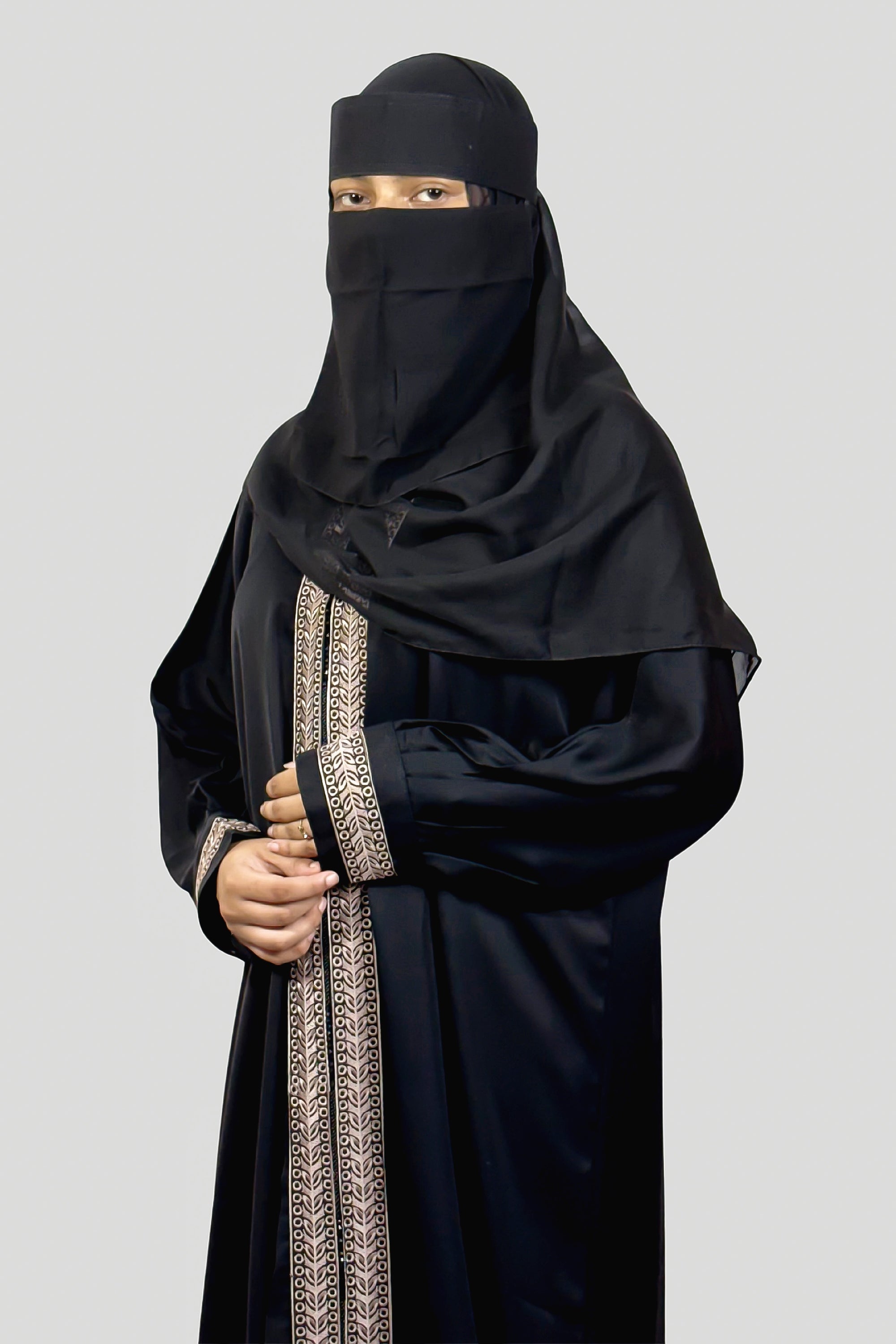 Premium Black Embroidered Abaya – Free Size | Soft Fabric | Elegant Modest Wear